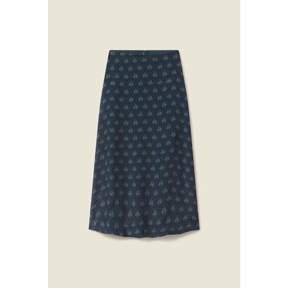 Trovata Birds of Paradis Demi Skirt Coastal Mosaic Green Midi Slip 4 - Picture 2 of 10